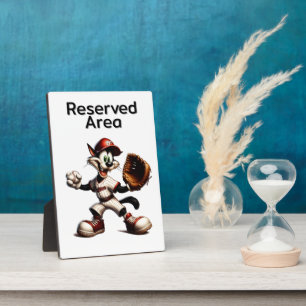 Plaque Photo Goofy Cat Baseball Pitcher Winup Ajouter un texte