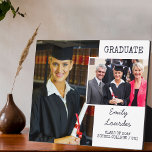 Plaque Photo Graduation 2 Collage photo Personnalisé<br><div class="desc">Un cadeau photo moderne de remise de diplômes. Le modèle photo est mis en place pour que vous puissiez ajouter 2 de vos photos de fin d'études et vous pouvez également personnaliser avec votre nom, année de classe et le nom de votre école. Vos images sont présentées sous forme de...</div>