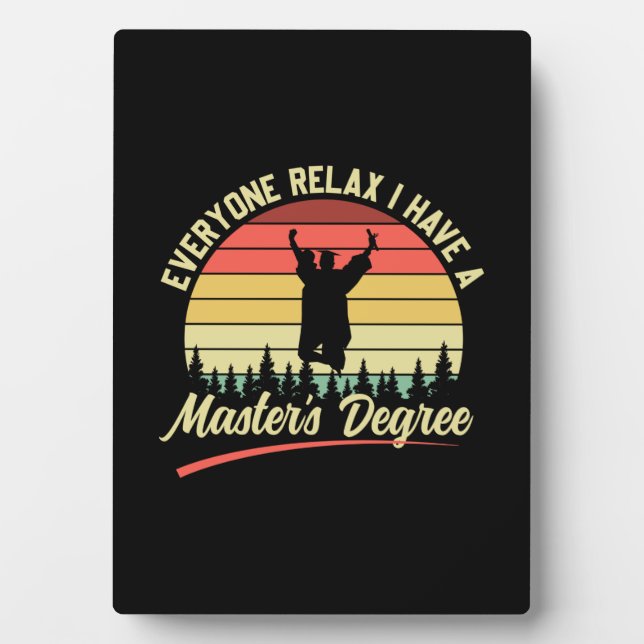 Plaque Photo Graduation Art | I Have A Master Degree (Devant)