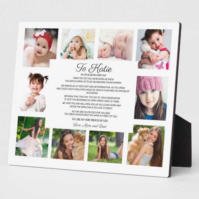 Plaque Photo Graduation Day 10 Photo À La Fille Sentimental (Côté)
