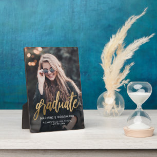 Plaque Photo Graduation de script Gold Photo personnalisée