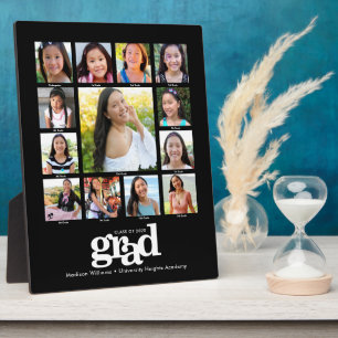 Plaque Photo Graduation K-12 Photo Collage Moderne Gras Noir