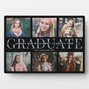 Plaque Photo Graduation moderne Photo Collage Chic Keepsaké Pla