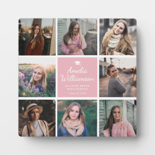 Plaque Photo Graduation moderne Photo Collage Instagram Apricot
