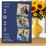 Plaque Photo Graduation personnalisée Garder Marine Blue 3 Phot<br><div class="desc">Célébrez votre diplômé et offrez un cadeau personnalisé avec cette plaque de graduation de collage photo personnalisée. Cette plaque de collage photo unique est un souvenir précieux. Customisez avec 3 de vos photos préférées d'études supérieures ou collégiales, et personnalisez avec l'année de diplôme, nom, lycée ou collège. Voir "personnaliser ce...</div>