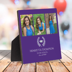 Plaque Photo Graduation Photo Collage Lauréat Purple and White