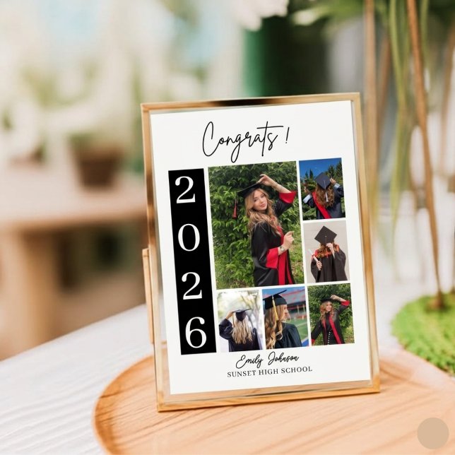 Plaque Photo Graduation Photo Tabletop Sign Custom Class 2026 (Créateur téléchargé)