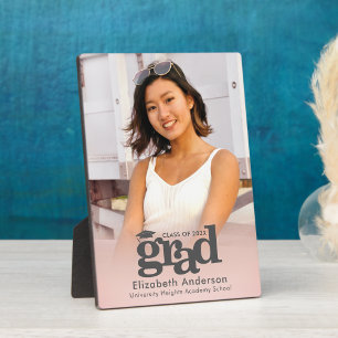 Plaque Photo Graduation rose pâle Photo Typographie gras Modern