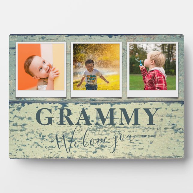 Plaque Photo Grammy Grammy Grandchildren 3 Photo Collage  (Devant)