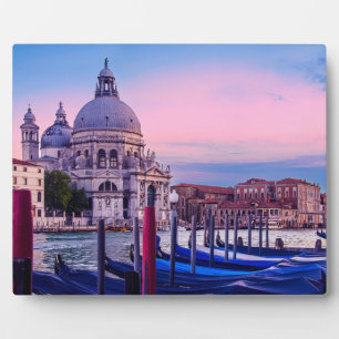 Plaque Photo Grand Canal avec gondoles et église à Venise