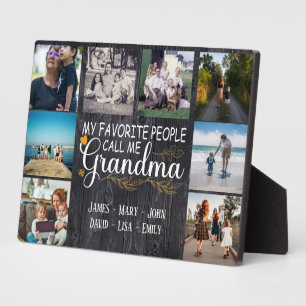 Plaque Photo Grand-mère avec des noms et des photos des petits-