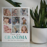 Plaque Photo Grand-mère Cadeau | Love You Photo<br><div class="desc">Plaque photo personnalisée de grand-mère avec un élégant arrière - plan blanc qui peut être changée en n'importe quelle couleur,  un 9 photo collage modèle pour vous de customiser,  le dicton "amour grand-mère",  et les noms des petits-enfants.</div>