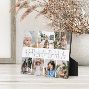Plaque Photo "Grand-mère" Petits-enfants Noms 7 Photo Collage