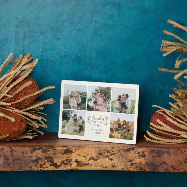 Plaque Photo Grand-mère rend la vie plus sage vous aimer collag (Côté)