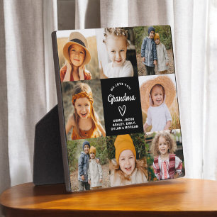 Plaque Photo Grand-mère We Love You Heart Modern Photo Collage