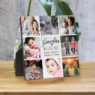 Plaque Photo Grand-mère We Love You Photo Collage