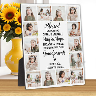 Plaque Photo Grand-parents Poème Personnalisé 14 Photo Collage