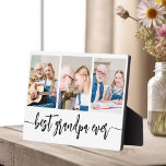 Plaque Photo Grand-père Grandchildren Photo Collage<br><div class="desc">Capturez l'amour entre Papa et ses petits-enfants avec notre Plaque Collage Photo Grand-Enfants Grand-Père. Cette plaque personnalisée présente un collage photo plein de charme, qui présente de magnifiques moments de chère partagés entre Papa et ses petits-enfants bien-aimés. Autour des photos est le titre attachant "Papa", ajoutant une touche spéciale au...</div>