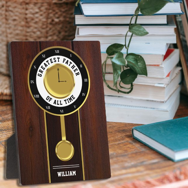 Plaque Photo Grand-père Horloge Grand Père Père de tous les tem (Grandfather Clock Greatest Father of all Time Plaque)