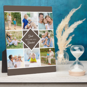 Plaque Photo Grand-Père Nous Vous Aimons 8 Photo Collage Brown