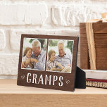 Plaque Photo Grand-père Russe Deux Groupes Photo<br><div class="desc">Le panneau en bois de charme pour la Fête des pères,  les anniversaires ou la fête des grands-parents présente deux photos côte à côte sur un arrière - plan rustique avec "Gramps" en dessous.</div>