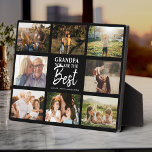 Plaque Photo Grand-père Vous êtes le meilleur collage photo mod<br><div class="desc">Grand-père,  tu es le meilleur ! Collage photo moderne avec espace pour 8 photos de famille entourant typographie script tendance avec vos noms personnalisés faire pour un cadeau de conservation unique!</div>