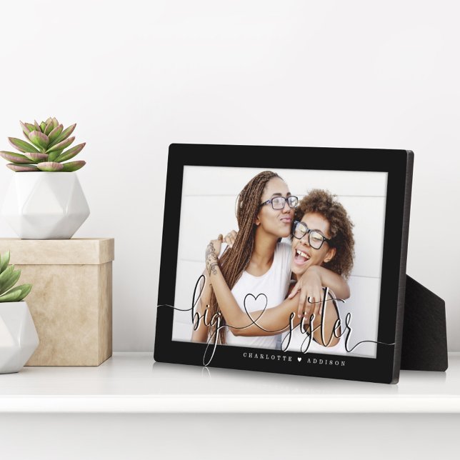Plaque Photo Grande Soeur Moderne Minimale Noir Matboard Photo (Créateur téléchargé)