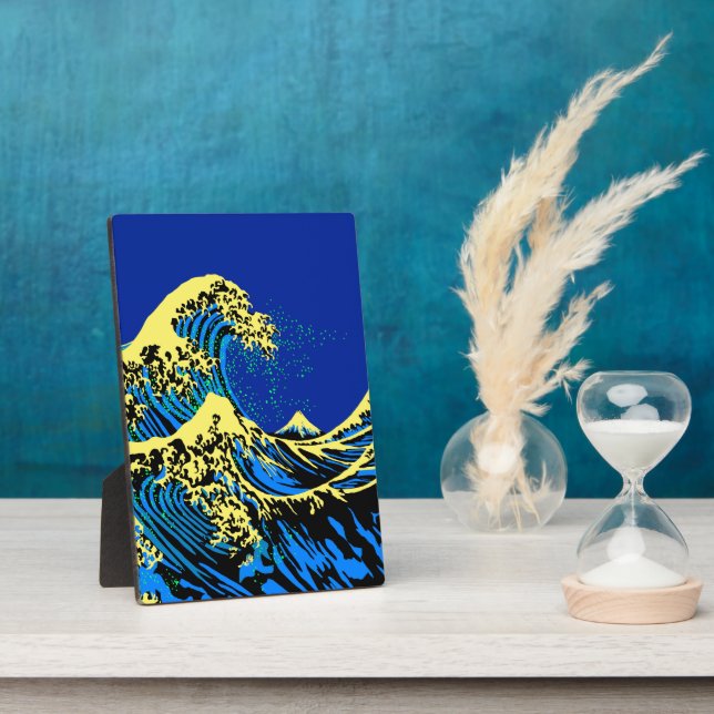 Plaque Photo Grande vague Hokusai dans l'accent de style pop ar (Côté)