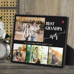 Plaque Photo Grandkids photo collage best grandpa ever<br><div class="desc">Create your own modern simple best grandpa ever typography script with 4 custom family memories photos keepsake black plaque for grandparents,  grandfather's birthday,  or Father's Day.</div>