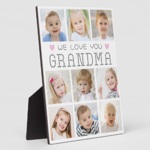 Plaque Photo Grandma 9 Photo Collage Coeurs Couleurs personnali
