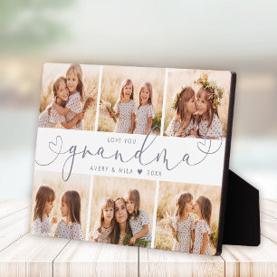 Plaque Photo Grandma Modern Heart Script Photo Collage Love