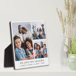 Plaque Photo Grandpa Love You 3 Photo Collage<br><div class="desc">Élégante plaque photo de keepsaké pour célébrer le meilleur grand-père avec un collage photo de 3 de ses petits-enfants et de sa famille. Personnalisez "We Love You Grandpa" et ajoutez les noms de ses petits-enfants et de sa famille.</div>