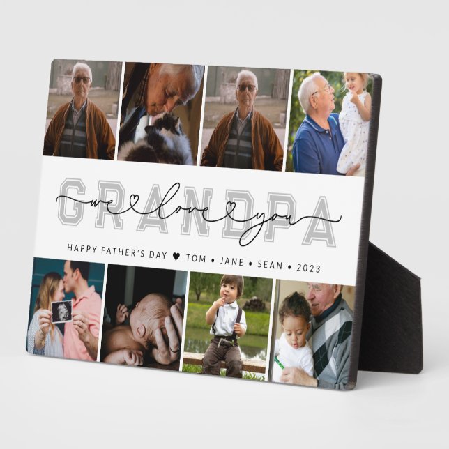 Plaque Photo GRANDPA personnalisé moderne Collage photo de la f (Côté)
