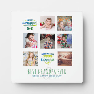 Plaque Photo GRANDPA PHOTO COLLAGE CADEAU Fier Papa Pops Gramps