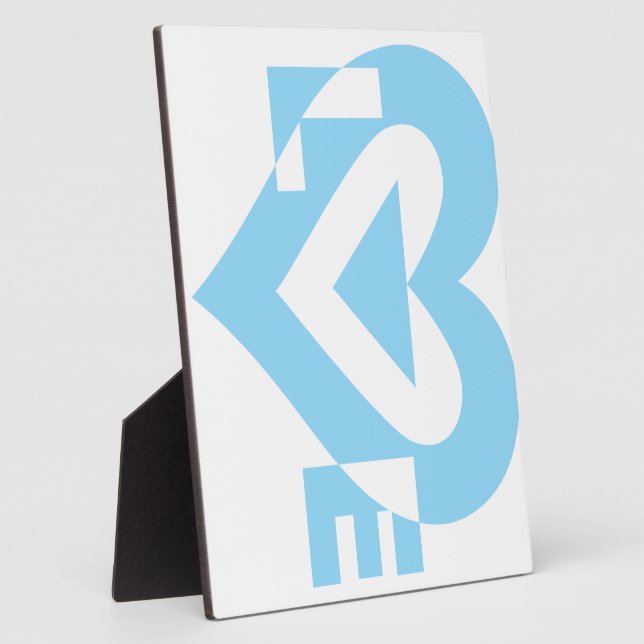 Plaque Photo Graphique d'amour cool, Bleu (Côté)