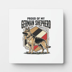 Plaque Photo Graphisme de Berger Allemand Gravure Vintage Amour