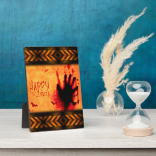Plaque Photo graphisme de SlipperyJoe gritt Happy Halloween jag