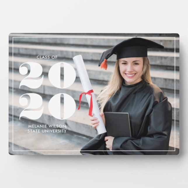 Plaque Photo Gras "Classe de 2023" Graduation personnalisée (Devant)