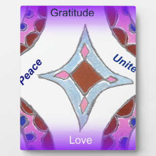 Plaque Photo "Gratitude Paix Amour Unité" Impression d'art mand