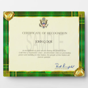 Plaque Photo Green Antique Frame with Gold Ajoutez votre photo