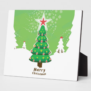 Plaque Photo Green Merry Christmas