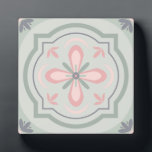 Plaque Photo Green Pastel Floral Tiles<br><div class="desc">cool floral shapes pattern</div>