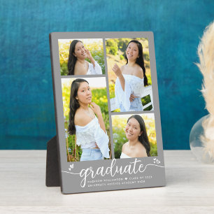 Plaque Photo Grey 4 Diplôme photo Coeurs de calligraphie modern