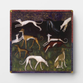 Plaque Photo Greyhounds médiéval dans les bois profonds
