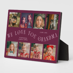 Plaque Photo Grille de 8 photos moderne Love You Grand-mère Cra