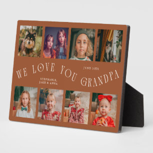 Plaque Photo Grille de 8 photos moderne Love You Grand-père Ter