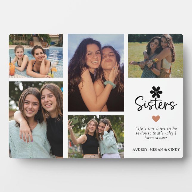 Plaque Photo Grille de soeurs modernes Keepsaké cadeau (Devant)