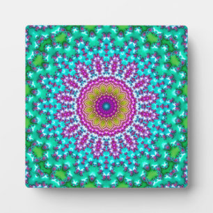 Plaque Photo Groovy Mandala Fractal Bohème de Couleur Bijou