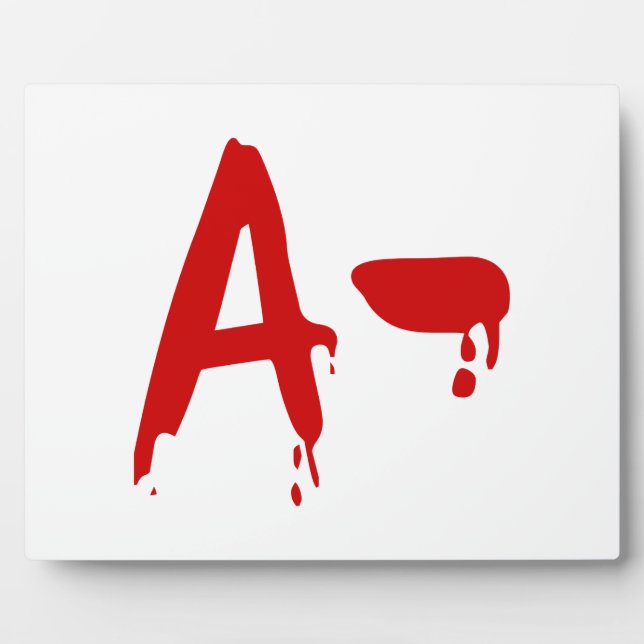 Plaque Photo Groupe sanguin A - Hôpital d'horreur négatif (Devant)