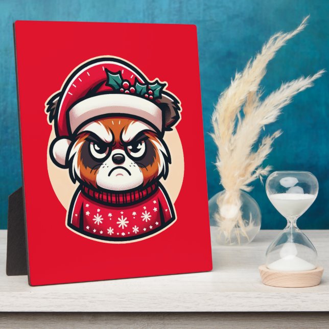 Plaque Photo Grumpy Christmas Chat - Ambiance festive amusante  (Côté)